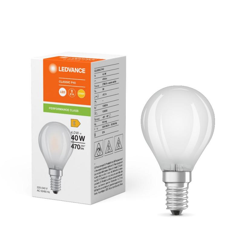 Ledvance E14 LED Tropfenlampe Classic matt 4W wie 40W 2700K warmweißes Licht